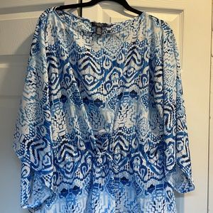 Tie waist blouson top